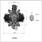 DLE170M Paramotor motore parapendio 17.5hp/7500rpm avviamento elettrico benzina UAV Power System generazione di potenza del cilindro